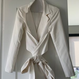 Misguided white suit dress